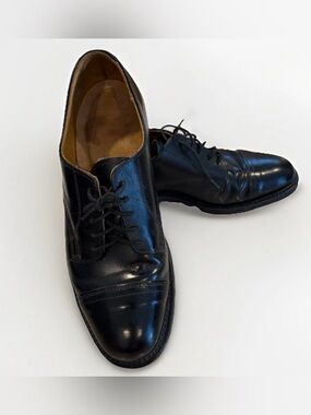 Vulcan Men's Dress Shoes Size 8.5 Black Wedding Prom Leather Derby Cap Toe